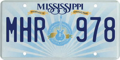 MS license plate MHR978