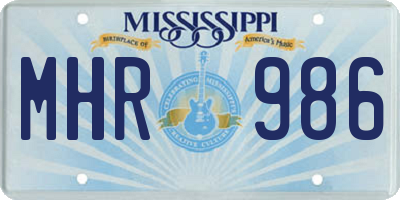 MS license plate MHR986