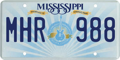 MS license plate MHR988