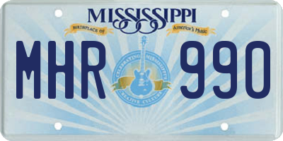 MS license plate MHR990