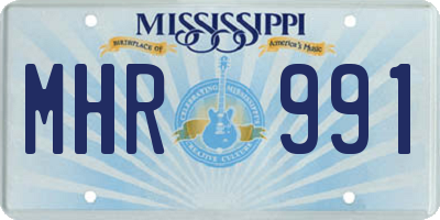 MS license plate MHR991