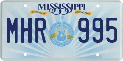 MS license plate MHR995