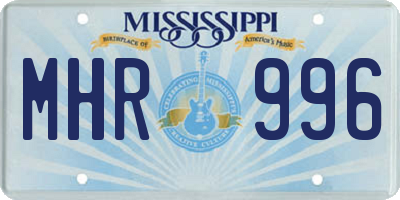 MS license plate MHR996