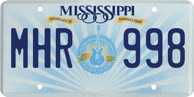 MS license plate MHR998