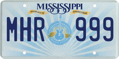 MS license plate MHR999