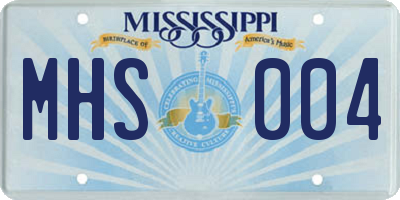 MS license plate MHS004