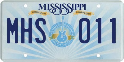 MS license plate MHS011