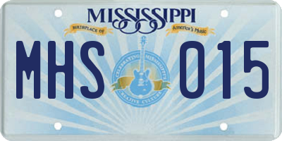 MS license plate MHS015