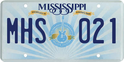 MS license plate MHS021
