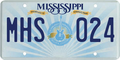 MS license plate MHS024