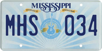 MS license plate MHS034