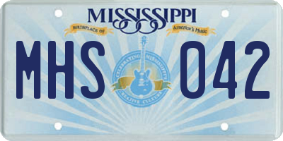 MS license plate MHS042