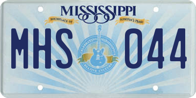 MS license plate MHS044