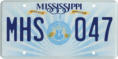 MS license plate MHS047