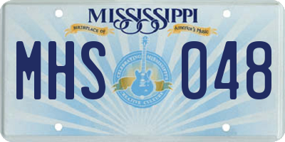MS license plate MHS048