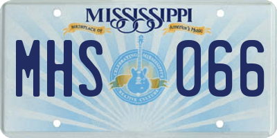MS license plate MHS066
