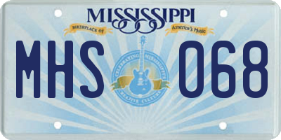 MS license plate MHS068