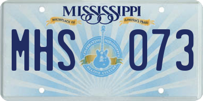 MS license plate MHS073
