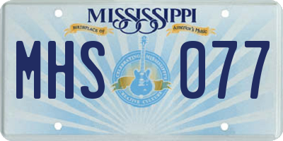 MS license plate MHS077