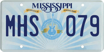 MS license plate MHS079