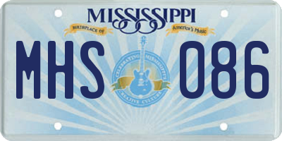 MS license plate MHS086