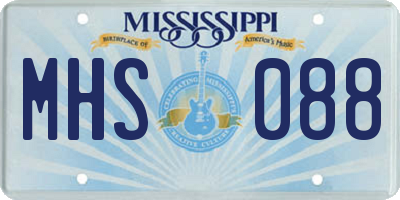 MS license plate MHS088