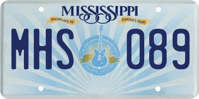 MS license plate MHS089