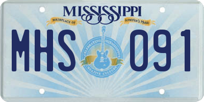 MS license plate MHS091