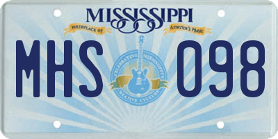 MS license plate MHS098