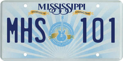 MS license plate MHS101