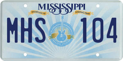 MS license plate MHS104