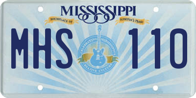 MS license plate MHS110