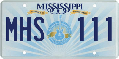 MS license plate MHS111