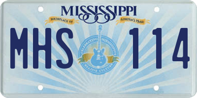 MS license plate MHS114