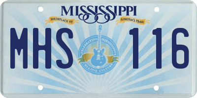 MS license plate MHS116
