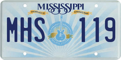 MS license plate MHS119