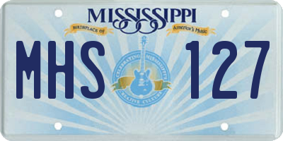 MS license plate MHS127