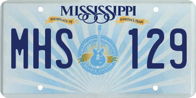 MS license plate MHS129