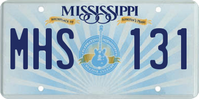 MS license plate MHS131