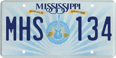 MS license plate MHS134