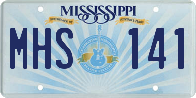 MS license plate MHS141