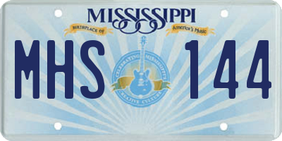 MS license plate MHS144