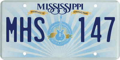 MS license plate MHS147