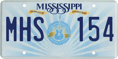 MS license plate MHS154