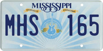 MS license plate MHS165