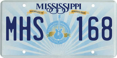MS license plate MHS168