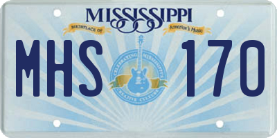 MS license plate MHS170