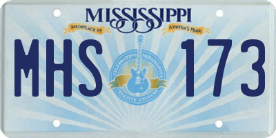 MS license plate MHS173