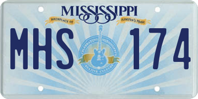 MS license plate MHS174