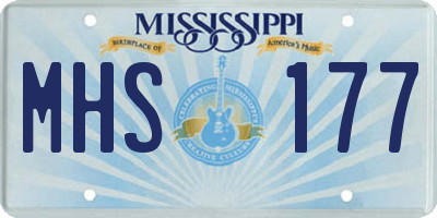 MS license plate MHS177